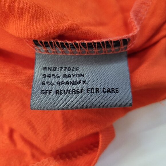 Queen Collection Shirt Womens XL Orange Tank Top Scoop Neck Slinky Tunic Length - Picture 5 of 9